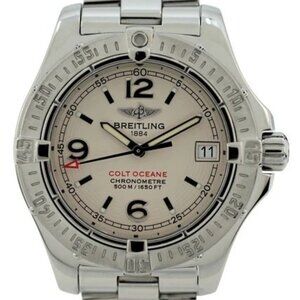 Breitling 33mm Ladies Colt Ocean 500M Swiss Quartz Stainless Steel Watch A77380!